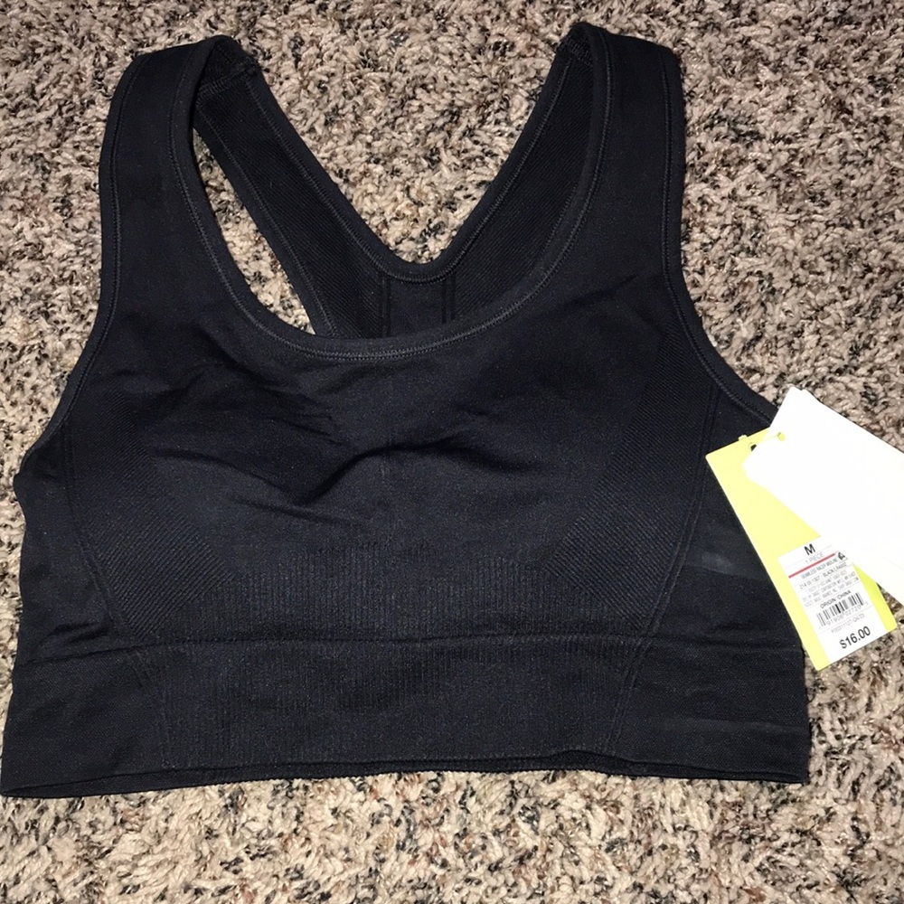 All in Motion Black Racerback Sports Bra Medium Support
